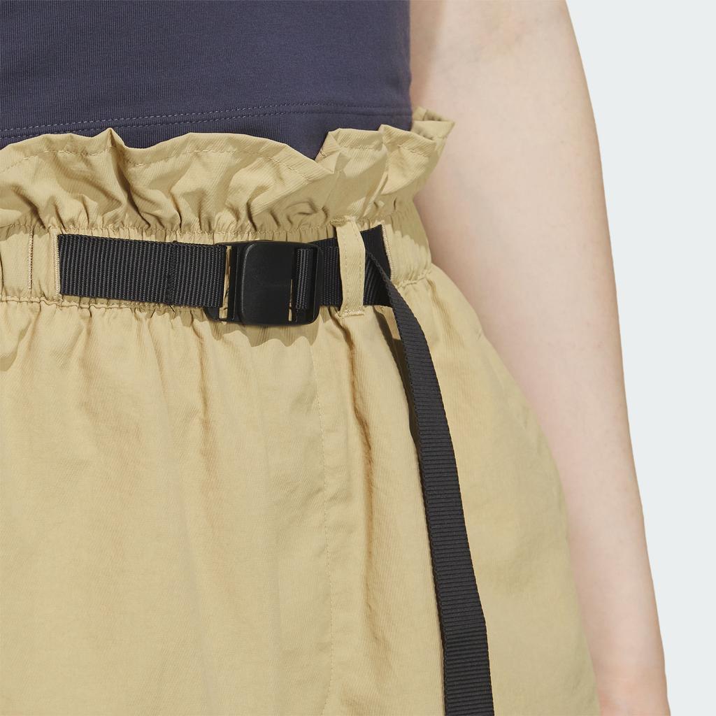 Adidas Originals X Nagaba Yū SS23 Hand-Painted Logo Belted Sport Shorts Women Bottoms Khaki IS0627