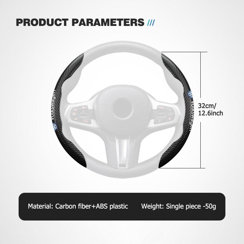 For Volkswagen VW Car Steering Wheel Cover Anti Slip Carbon Fibre Steer Handle Pad Scirocco Jetta Beetle Golf 4 5 6 Passat PoloJD2