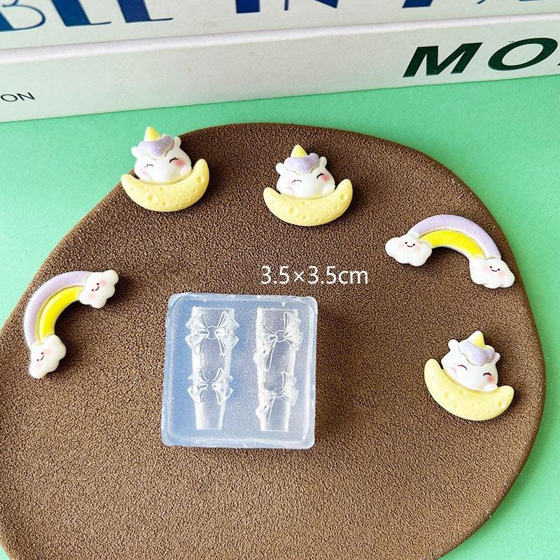 Sweet Bowknot 3D Silicone Nail Mold Heart Nails Templates Diy Nail Art Decoration Stamping Plates Manicure Design Tools