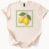 Lemon Fruit Graphic T Shirt Botanical Two Lemons with Leaves Nature Art Tee Cute Summer Aesthetic Lemon Lover Gift Shirt
