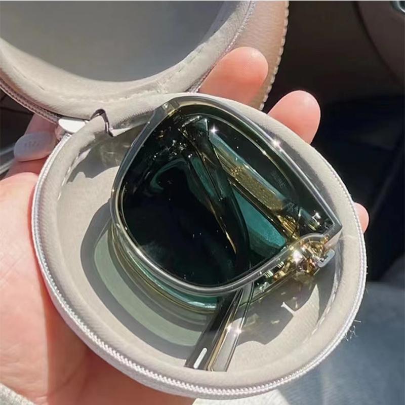 Folding sunglasses with case Sunglasses for Women Fashion Air cushion Eyewears UV 400  Eyewears