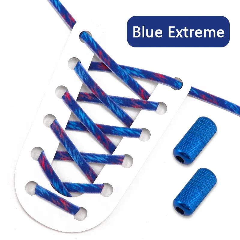 1 Pair No Tie Shoe Laces Round Metal Capsule Lock Elastic Shoelaces For Sneakers Easy To Put On And Off Lazy Shoes Lace Unisex