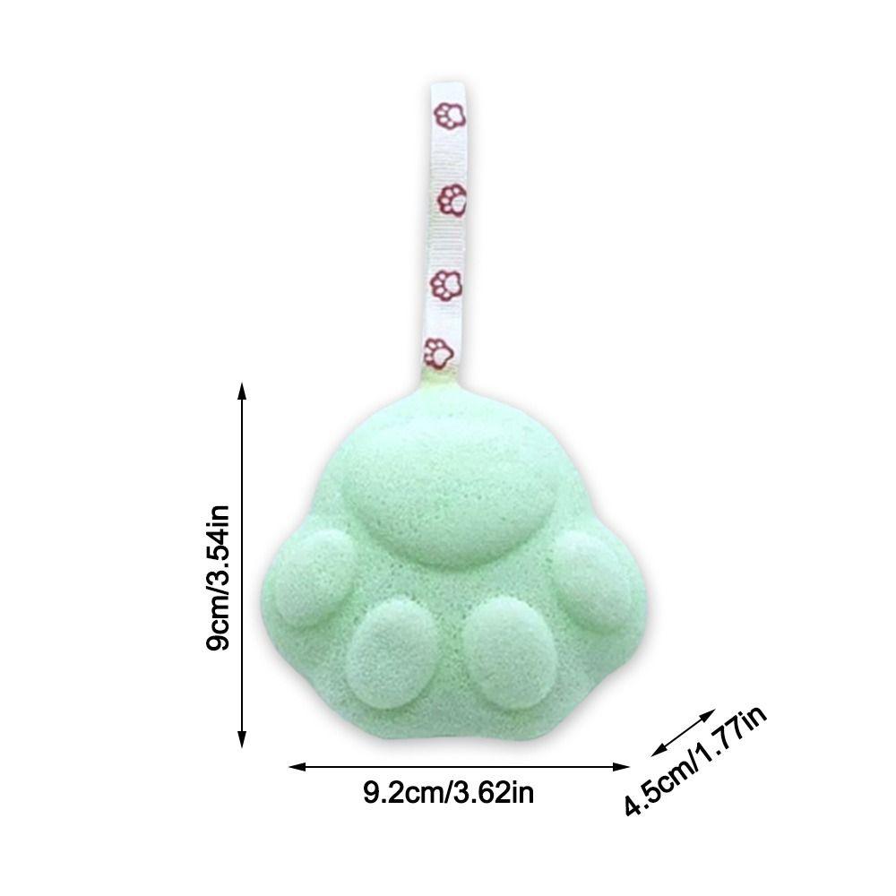 Cute Soft Baby Bath Sponge Cat Paw Shape with Lanyard Shower Balls Dead Skin Remover Baby Shower Cotton Bath Accessories