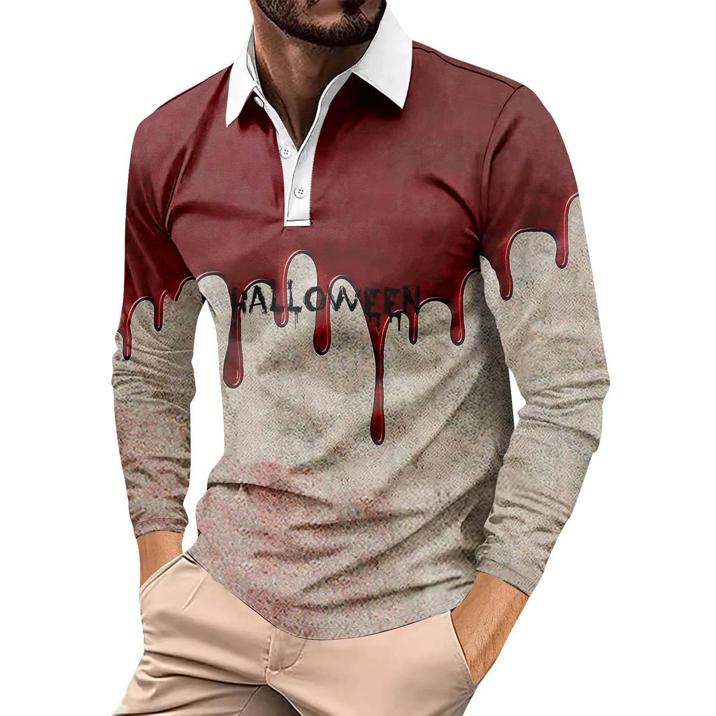 Herrenhemd mit langen Ärmeln und Knopfleiste, modisches, lässiges Oberteil
