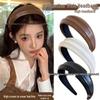 Diadema de Cuero Repujado Retro: Accesorio para el Cabello Versátil de Borde Ancho de Gama Alta para Otoño/Invierno