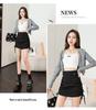 Summer High Waist Pleated Wrap Skirt with Lining