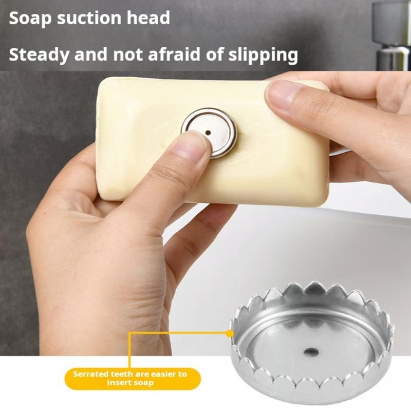 2PCs Strong Soap Shelf Magnetic Base Quick Installation On Tile Glass Or Steel Areas