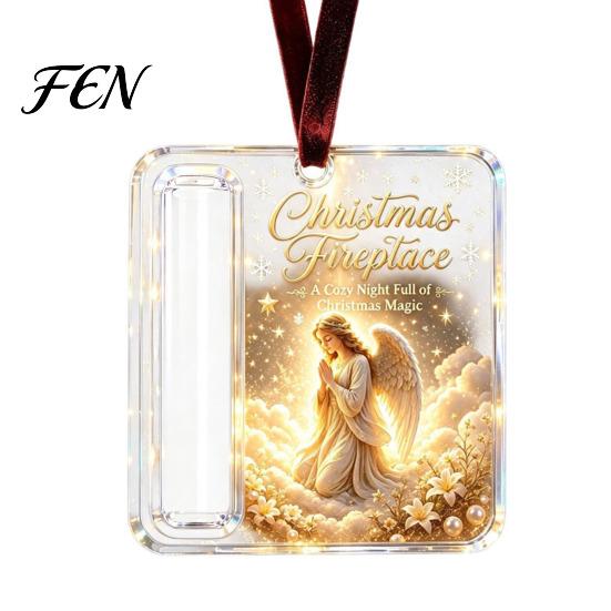 Christmas Decorative Cash Holder Acrylic Money Ornament, Xmas Holiday with Slot, Tree Hanging Gift Decoration Present Ornament