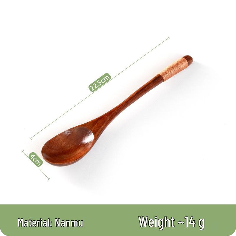 Japanese Portable Lunch Set: Cloth Bag with Wooden Spoon, Fork, and Chopsticks