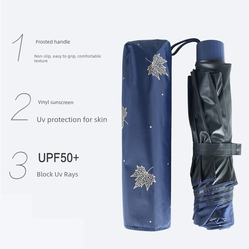 Paradise Umbrella New Model Black Coating Sun Protection 70% off Folding Umbrella for Men and Women, Sunshade Umbrella, Reinforced and Durable