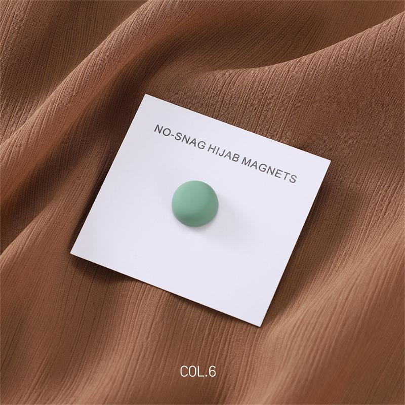 New 54color Matte Silk Scarf Hijab Magnet Brooch Strong Magnetic Buttons Round Shawl Dual-use Collar Clip Cufflinks