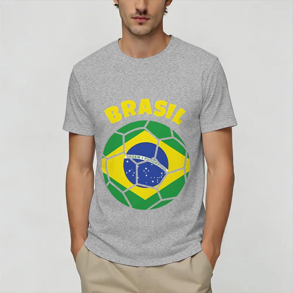 Casual Brazil 2026 Soccer TShirts for Unisex Round Collar 100 Cotton T Shirts Short Sleeve Tees Adult Tops