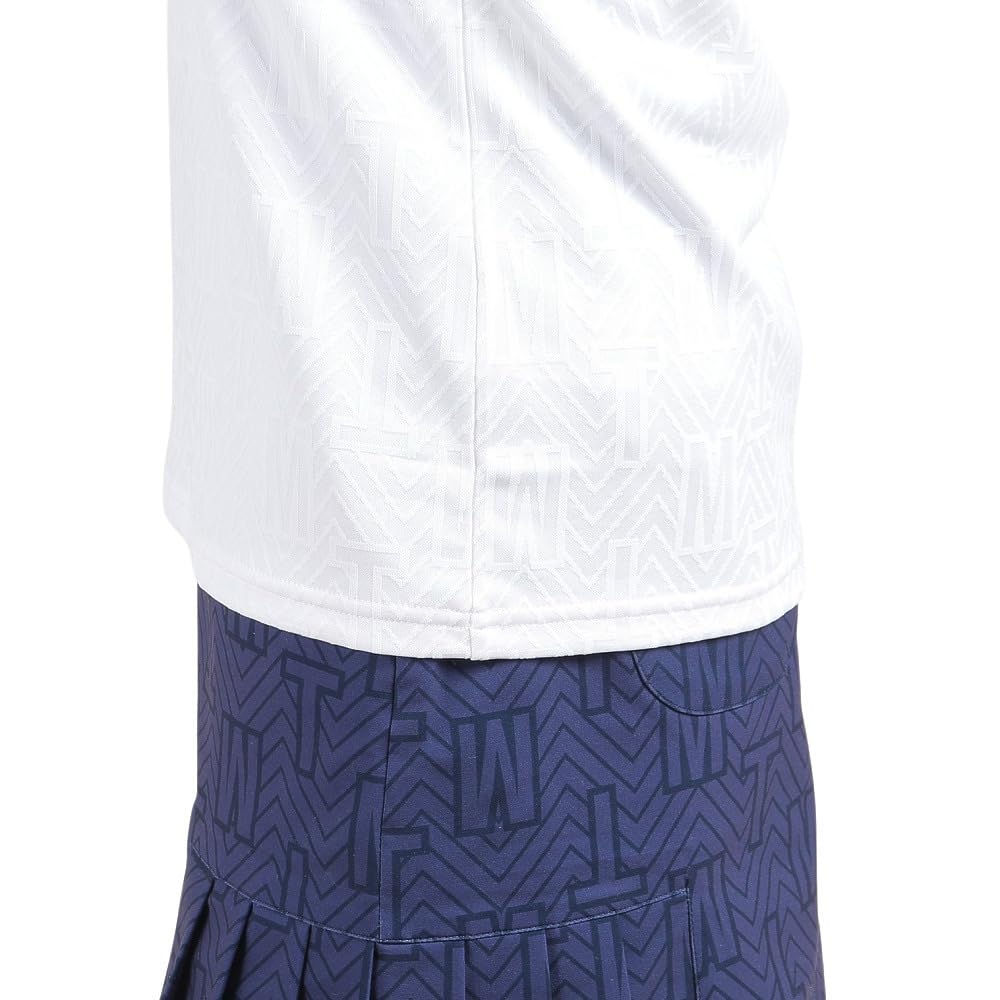 TaylorMade Monogram L/S Polo Shirt, White, Size S, Women's, 2023FW, TL163