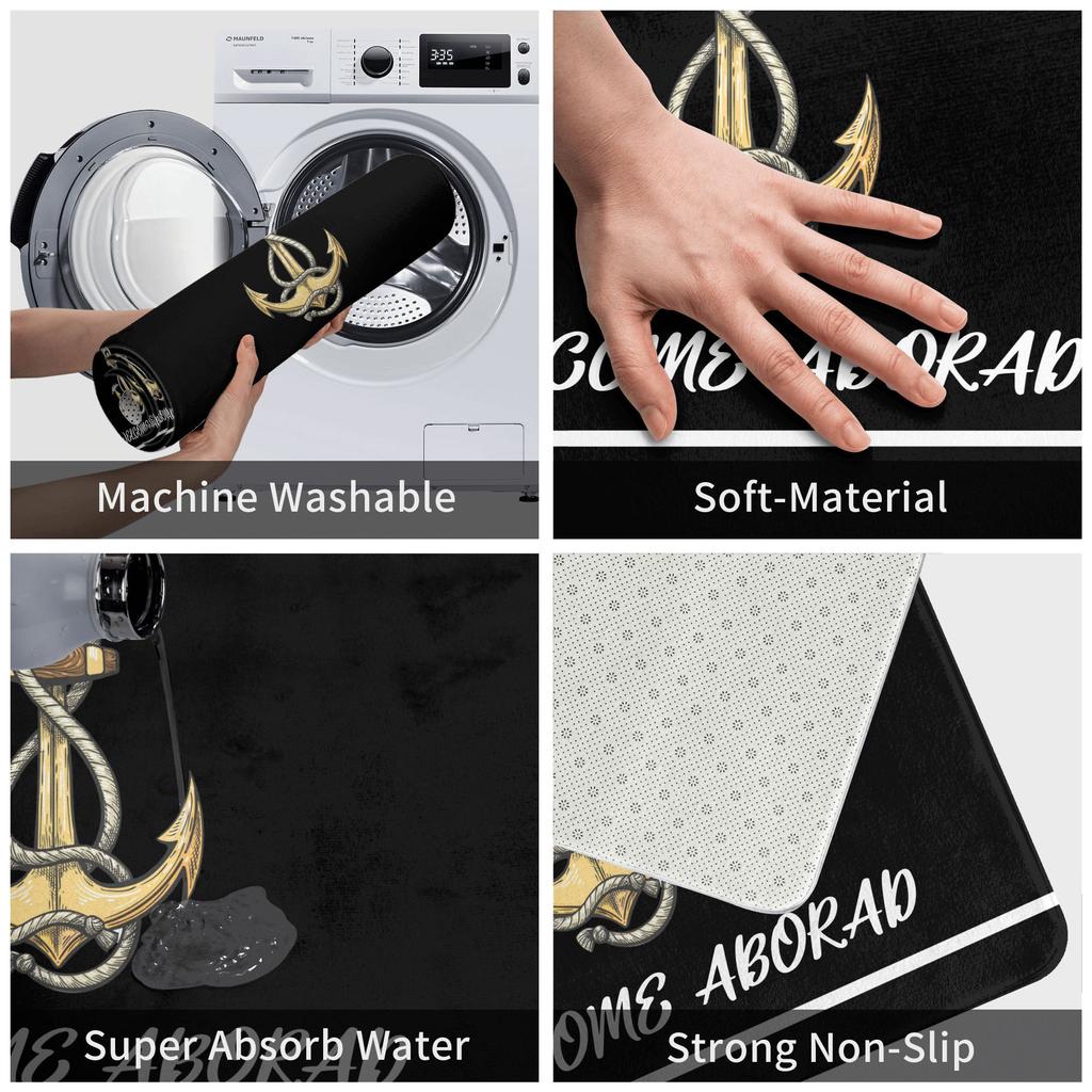 Nautical Anchor Front Door Mat Anti-Slip Indoor Absorbent Sailor Adventure Doormat Floor Bath Entrance Rug Carpet