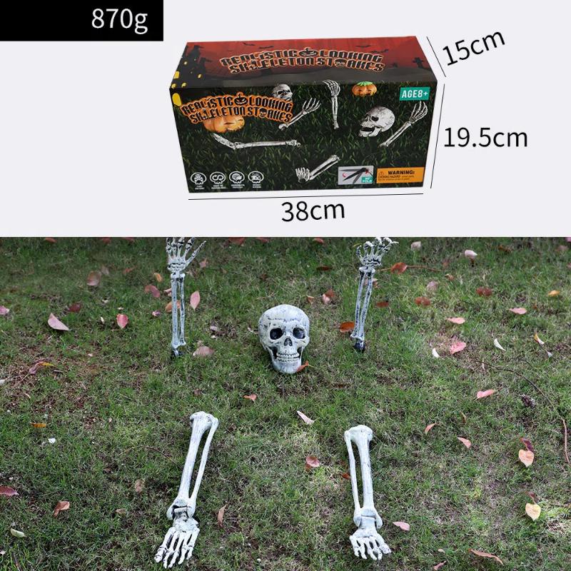 Set of 3/5pcs Terrifying Plastic Skeleton Props Lifelike Human Hand Bone Simulation for Halloween Garden Decor Party Supplies