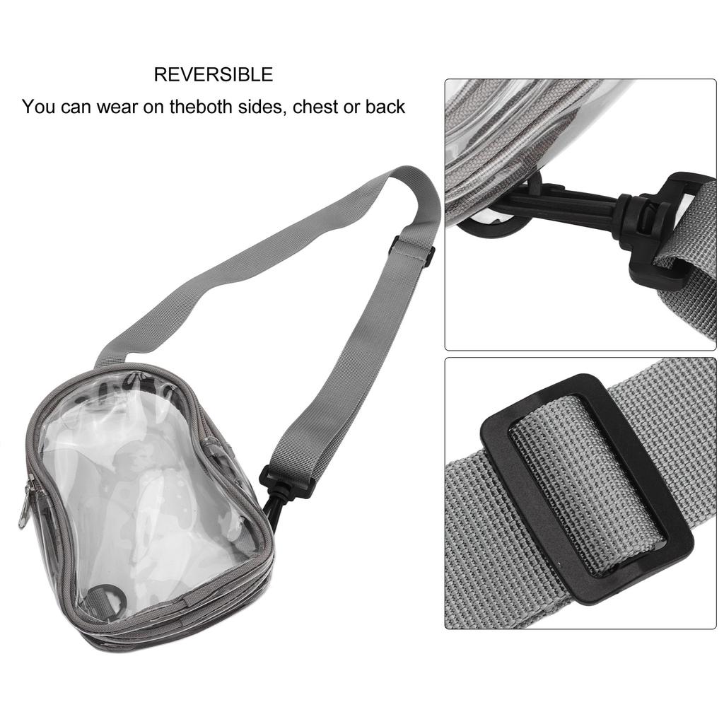 Transparent Shoulder Bag Fashion Large Capacity Waterproof Clear PVC Shoulder Bag for Daily Work Travel Beach Grey