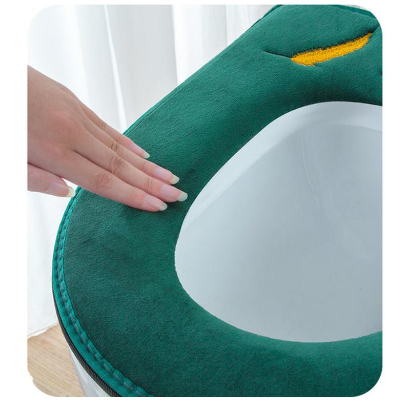 Almofada de banheiro espessada, pelúcia doméstica, capa de banheiro universal, almofada lavável, quatro estações