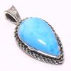 Natural Republic Larimar Gemstone 925 Solid Sterling Silver Pendant 1.38" V1o99