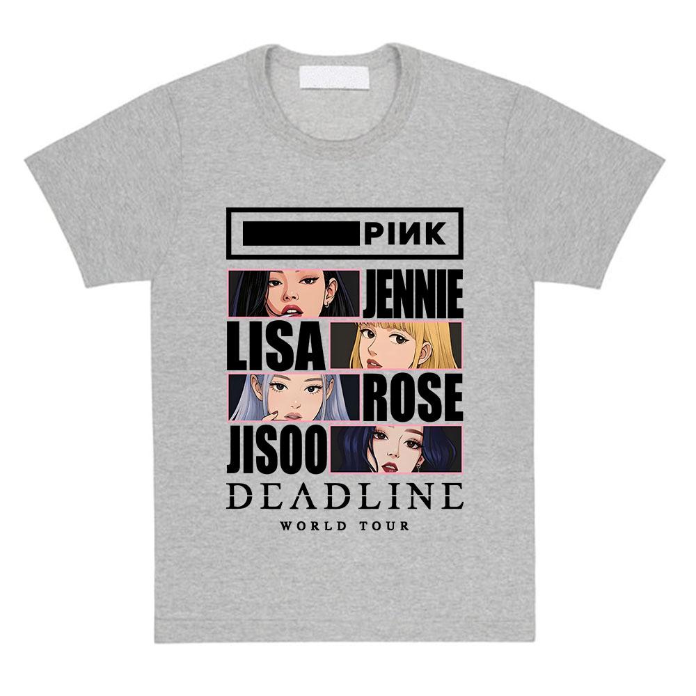 

Deadline Tour 2025 T-shirt Short Sleeve Fashion Female Tshirts Korean Girls Band Printing T Shirt Women Men Tees XXL