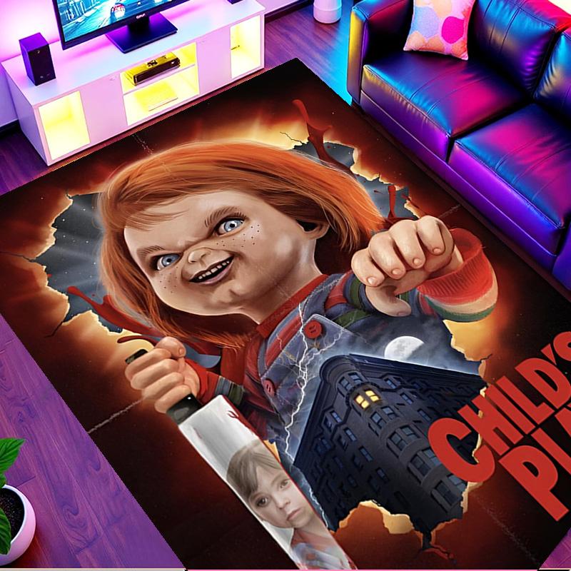Bride of Chucky Print Rug, Washable Floor Carpet, For Entryway Dorm Laundry Room Office Study, Home Decor Birthday Christmas Gift
