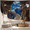 2D Dark Academia Tapestry Magical Tree Library In Enchanted Forest Wall Hanging