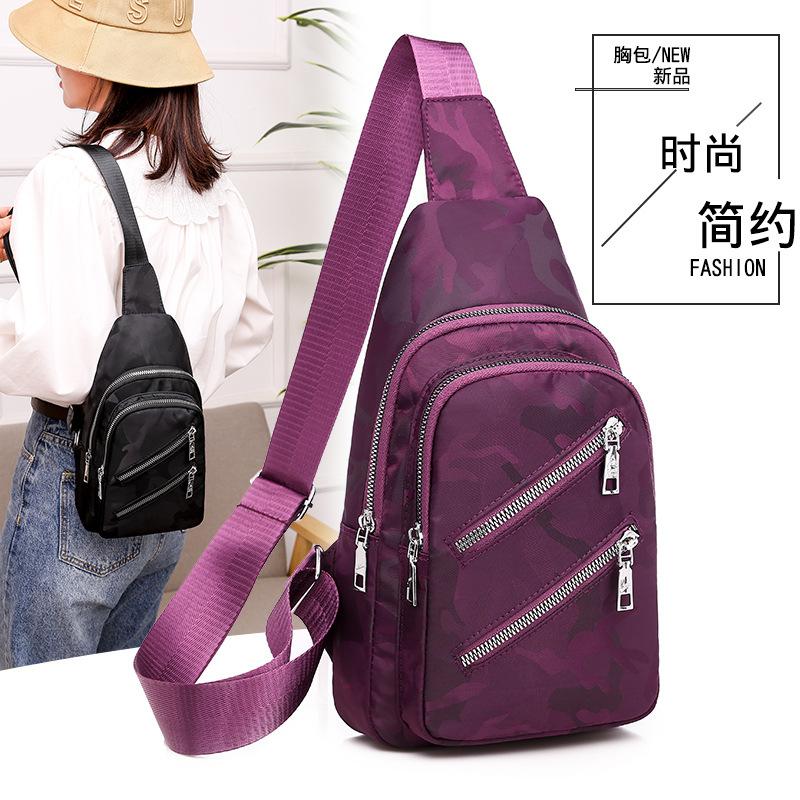 

New women s Oxford cloth crossbody bag, single shoulder sports canvas backpack, waist bag, versatile women s chest bag