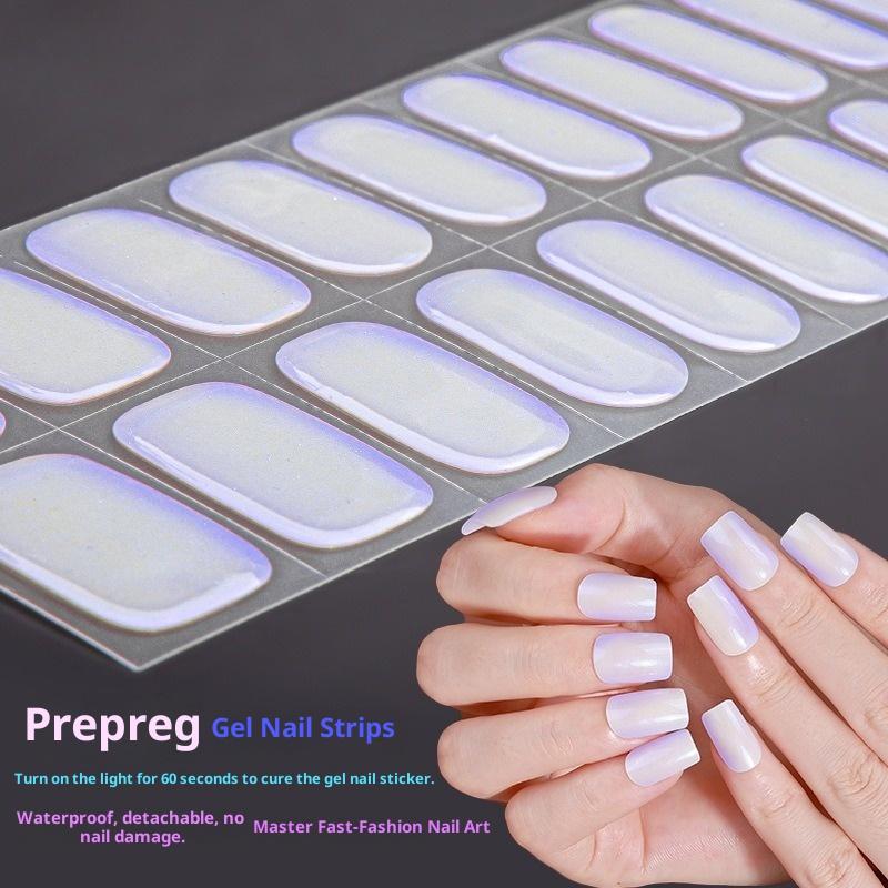 Chameleon Gradient Semi-cured Gel Nail Stickers, Cross-border Mirror Aurora Semi-baked Gel UV Nail Stickers