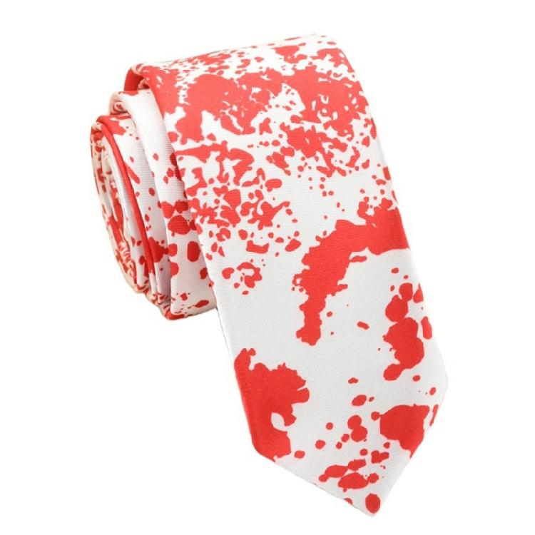 Halloween Punk Theme Necktie with Scary Theme Pattern Cosplay Event Costume Accessory Neckwear for Suit And Party Wear