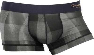 Grave Vault Boxer Day 2025 Smooth and Block Size Gray Low-Rise Briefs, Valentine's Gift, Men's Underwear, Quick-Drying, Check, M,