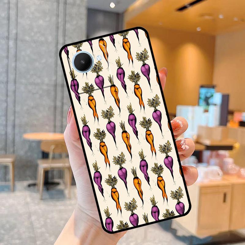 Carrot Vegetable Food Case For Realme C55 C33 C31 C35 C30 C11 C15 C25s C21Y GT Neo 5 3T 2T 8 9 10 11 Pro Plus