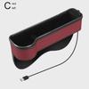 1pcs New Car Crevice Storage Box with 2 USB Charger Colorful LED Seat Gap Slit Pocket Seat Organizer Card Phone Bottle Cups Holder