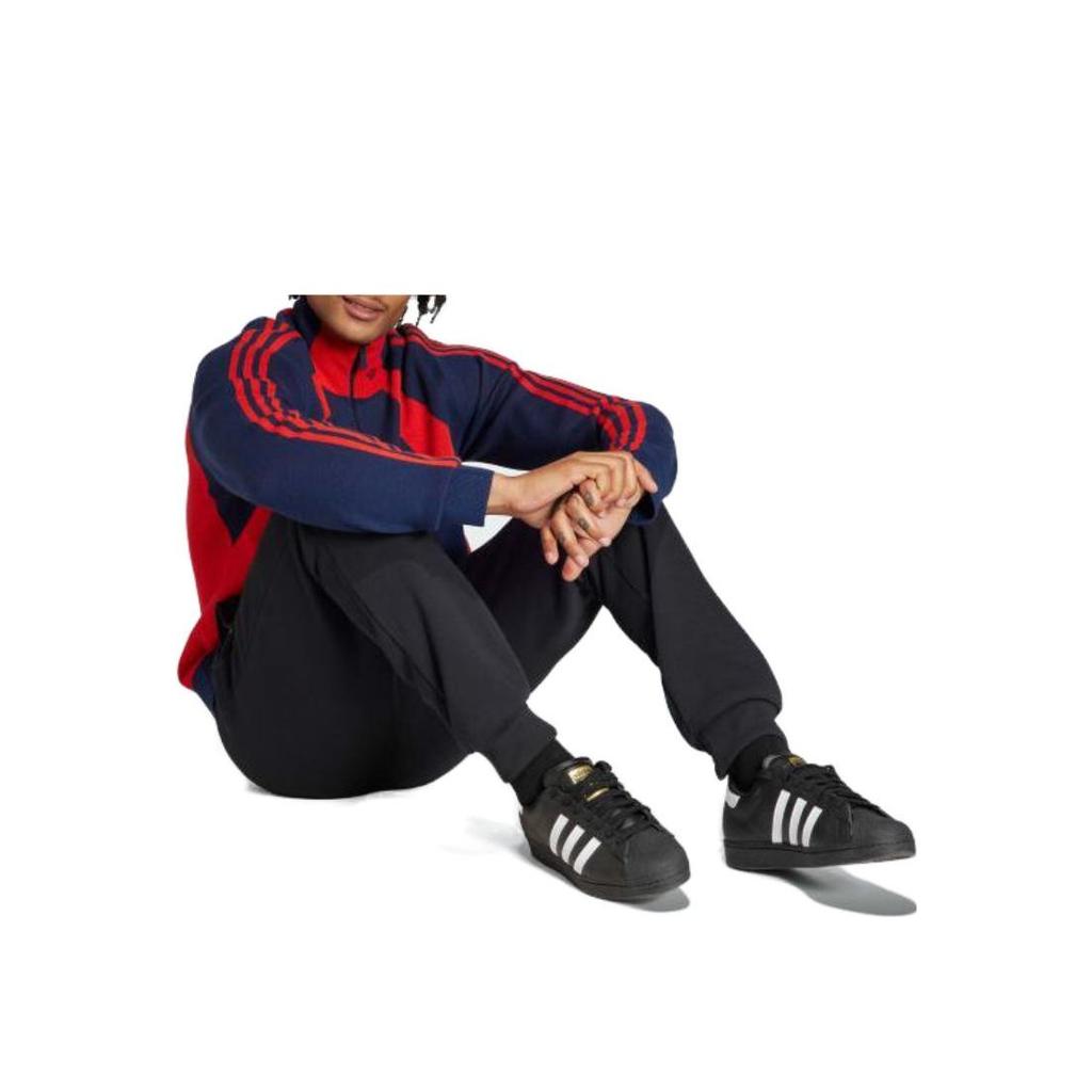 adidas Originals Striped Patchwork Long Sleeve Pullover Sweater Men Sweaters Blue IR7128