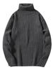 Men's Trendy Winter High Neck Sweater - Solid Color, Simple Style, Versatile Casual Design