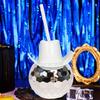 Disco Ball Cowboy Hat Tumbler with Straw 20oz Sparkly Disco Cup Reusable Plastic Party Tumbler Bachelorette Rodeo Birthday Part