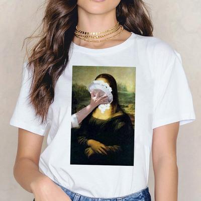 Tričko Mona Lisa pro módu Dámské Vintage tričko 90. léta Dámské hip hop Estetické
