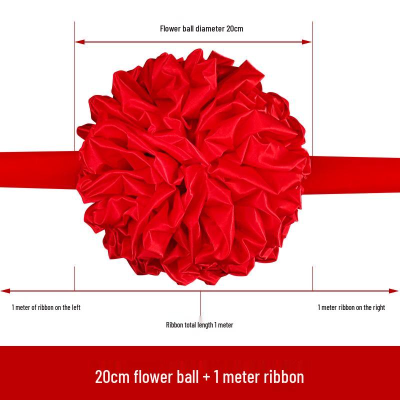 Праздничный декор - Красный шелковый вышитый шар с цветами для празднования новоселья