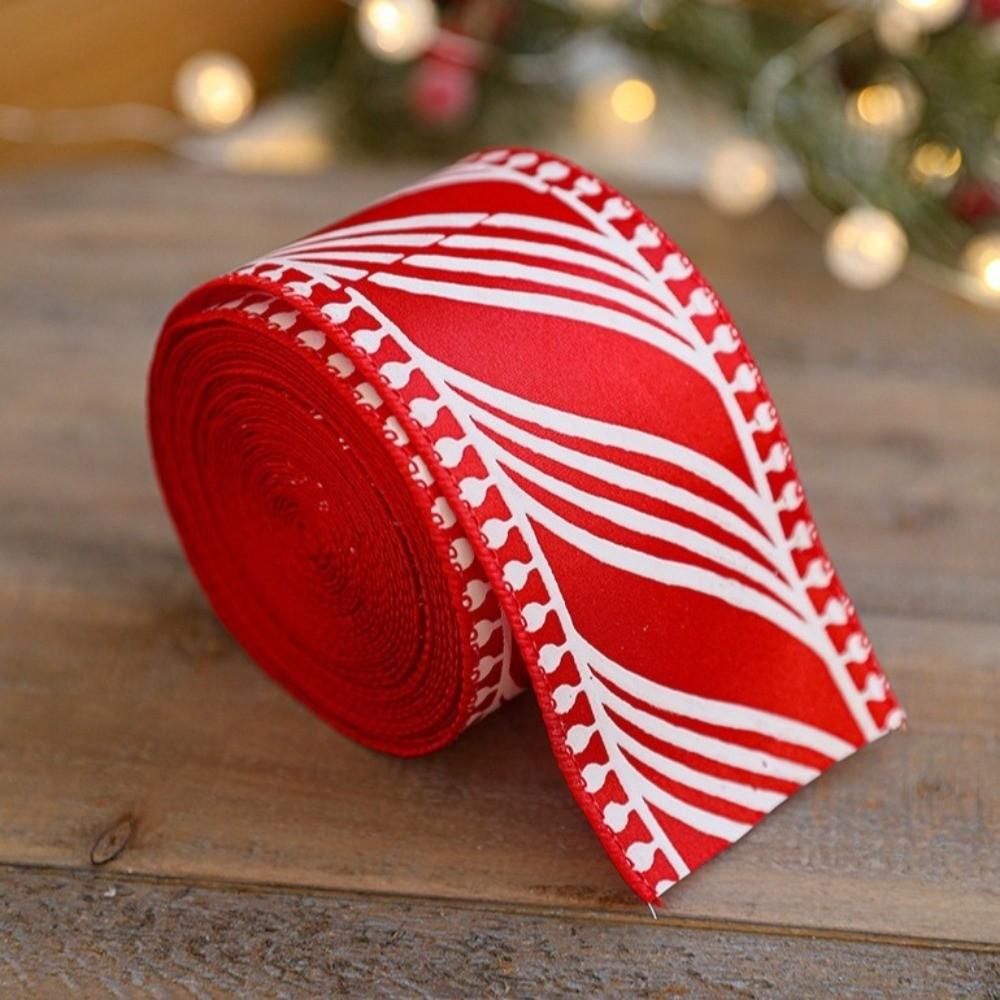 Wstążka materiałowa spiralna 2m Imitacja lnu Wstążka na choinkę Dekoracja choinkowa