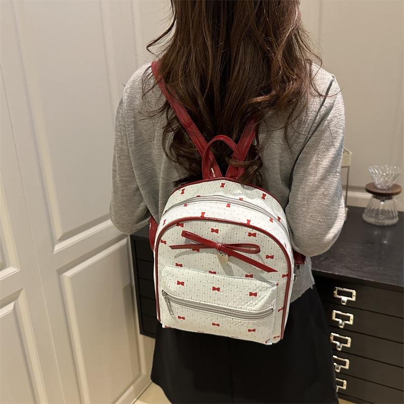 College style women's backpack 2 new summer fashion bow small backpack shopping commuter bag