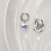 Heart Dangle Earrings Imitation Ceramic Pearls Dangle Earrings Asymmetric Earrings  Women