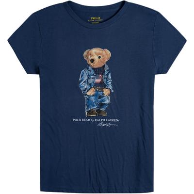 Polo Bear Graphic Print Crew Neck Short Sleeve T-Shirt Women Tops Navy-Blue 211796995-003
