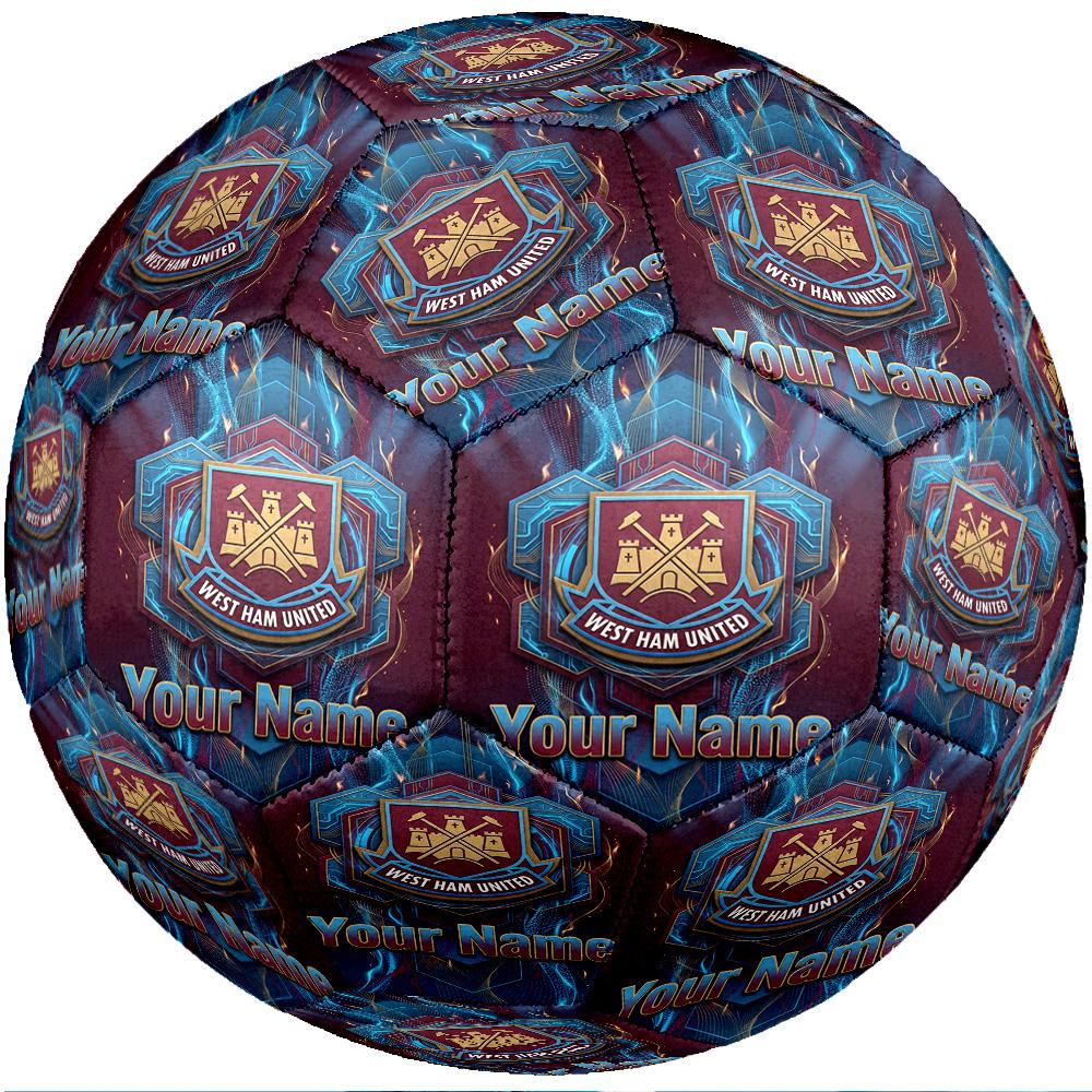 West Ham United FC Fashion Size 5 Football Wearproof Non‑Slip Soccer Ball For Sports Training Entertainment Use