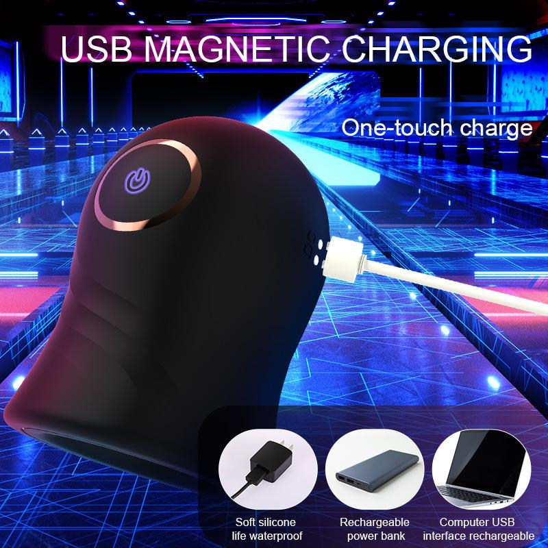 Male Masturbator Glans Massage Vibrating Exerciser Automatic Strong Vibration Electric Training Oral Sex Cup
