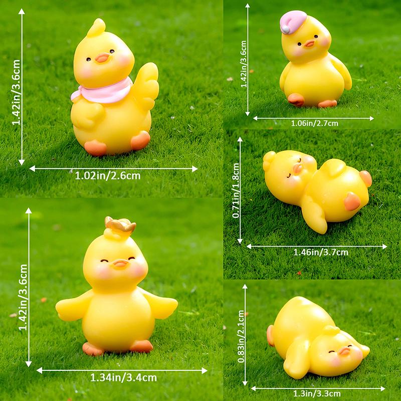 Figurines Miniatures Cute White Yellow Duck Animal Micro Landscape Ornaments For Home Decorations Room Decor Accessories