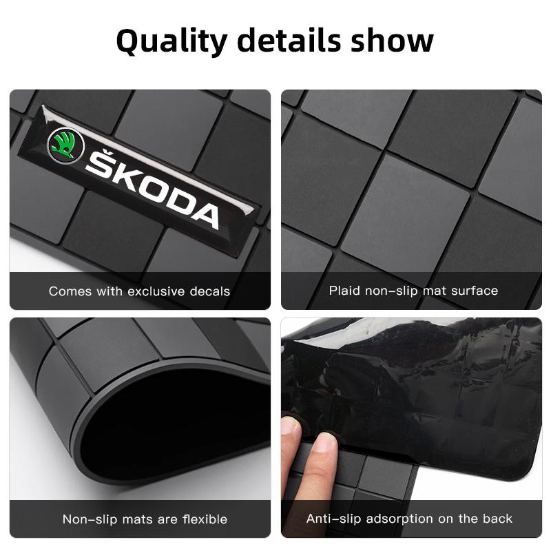 Car Interior Dashboard Non Slip Mat Pad Auto Accessories For Skoda Kylaq Elroq Kodiaq Octavia Enyaq Scala Superb Karoq VRS Yeti CB4