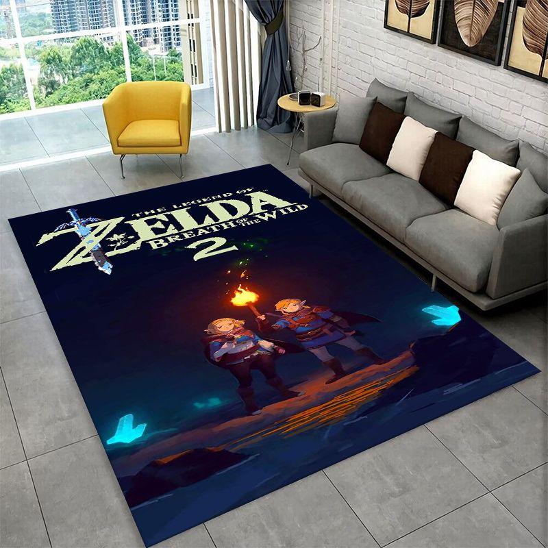Classic Z-Zelda Cartoon Games Non-Slip Area Rug for Living Room,Bedroom,Playroom,Soft Carpet Floor Mat Home Decor Rug Room