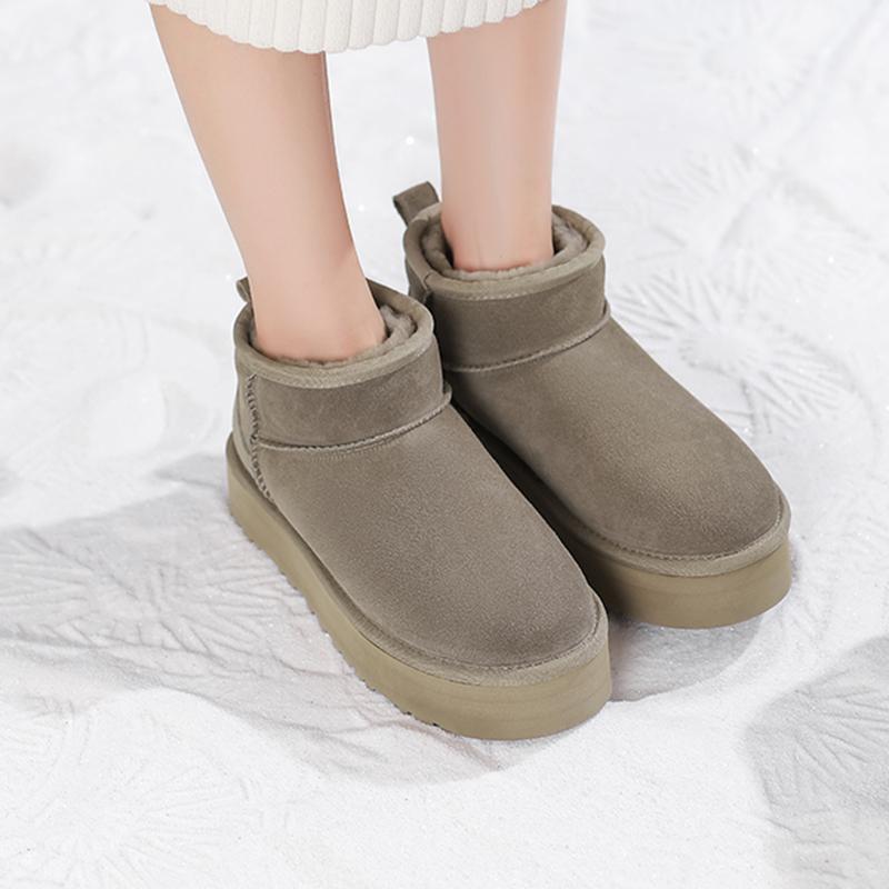 Qirui shoes Snow boots fashionable and versatile pure wool warm