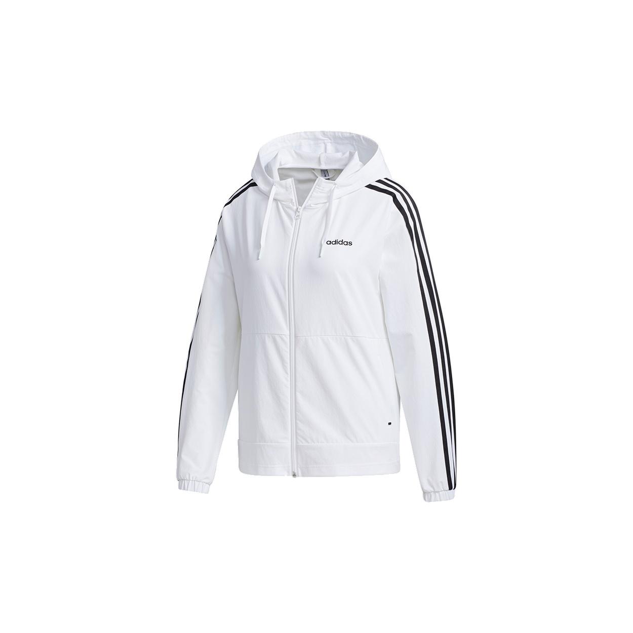 (WMNS) adidas neo W ESNTL 3S WB hooded Sports Jacket White Women s GJ7945 XL