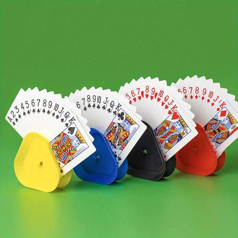 Triangular Plastic Card Holder for Poker, Table Games, Family Game Nights and Holiday Gift Giving