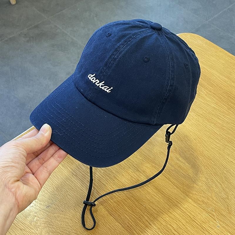 

Бейсболка из мягкого хлопка с вышивкой, женская, для пар, спортивная, со шнурком, ветрозащитная, для улицы, солнцезащитная, мужская Adjustable темно-синий