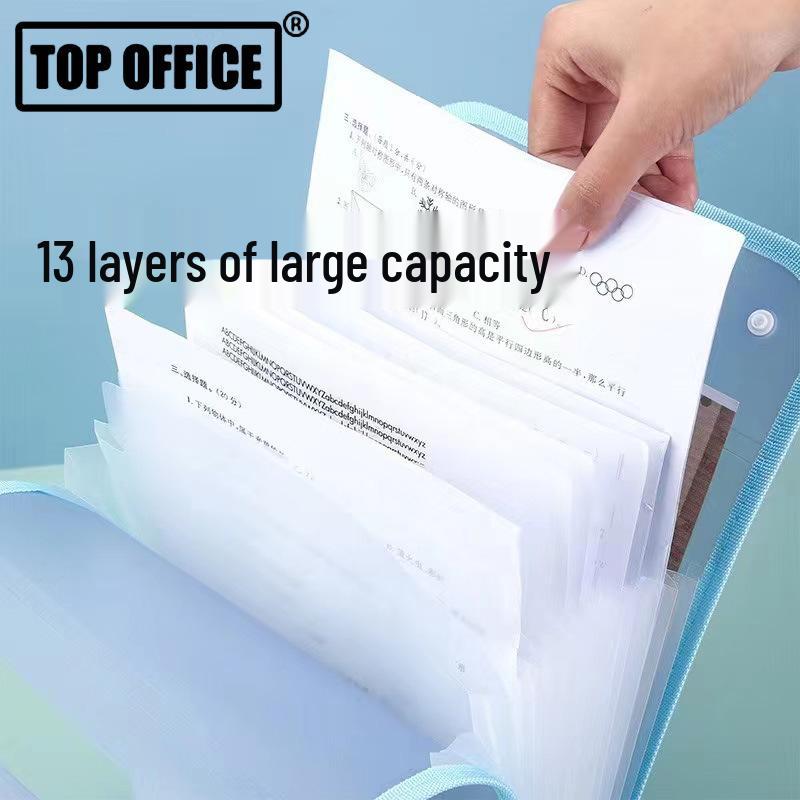 A4 Handheld Multi-Layer Accordion Folder for Students - Large Capacity, High-Value Classification Storage Bag.